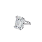 Mesmera cocktail ring, White, Rhodium plated